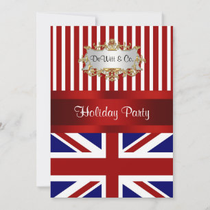 UK England Flag Party Invitation Red White Blue V2