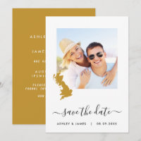 UK England Map Photo Wedding Save the Date Card