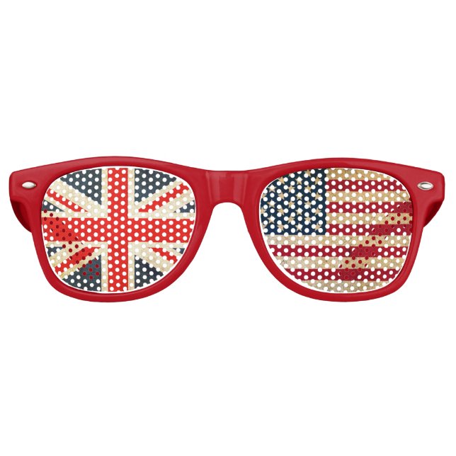 UK Flag and USA Flag Party Shades (Red) (Front)
