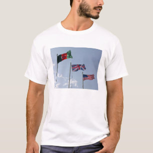 UK Flag between the Afghan and US flags T-Shirt