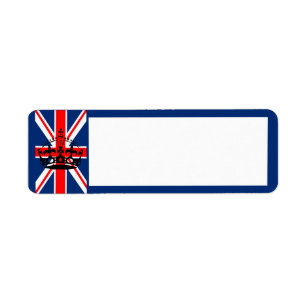UK Flag/Crown Return Address Labels