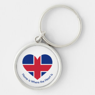 UK Flag Heart - British Love Gift Key Ring