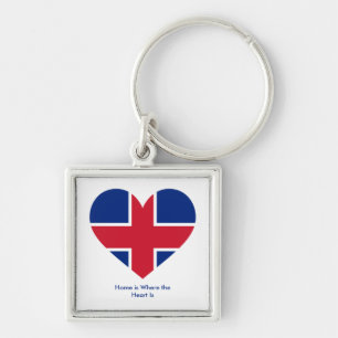 UK Flag Heart - British Love Gift Key Ring