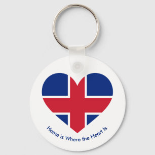 UK Flag Heart - British Love Gift Key Ring