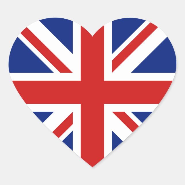 UK Flag Heart Sticker (Front)