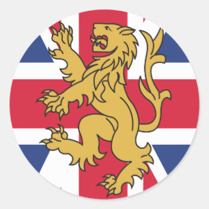 UK Flag Lion Classic Round Sticker