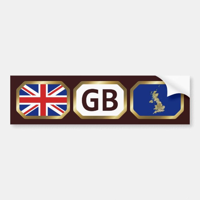 UK Flag Map Code Bumper Sticker (Front)