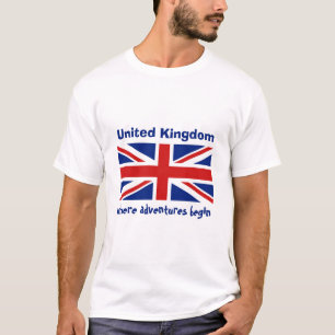 UK Flag + Map + Text T-Shirt