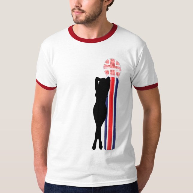 UK flag. microphone T-Shirt (Front)