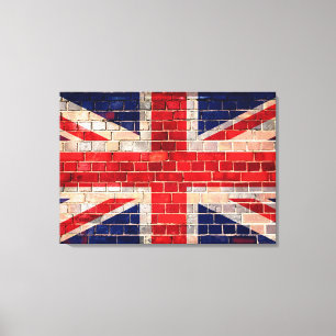 UK flag on a brick wall Canvas Print