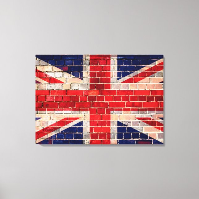 UK flag on a brick wall Canvas Print (Front)