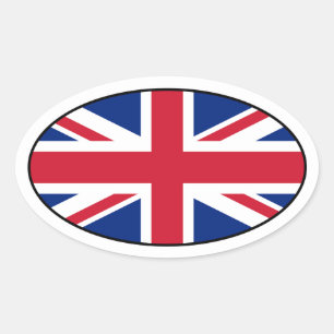 UK Flag Oval Sticker