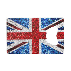 UK flag red blue white sparkles glitters