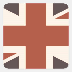 UK Flag - Retro Square Sticker