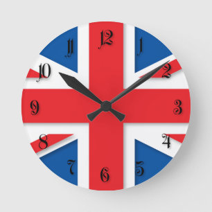 UK flag Round Clock