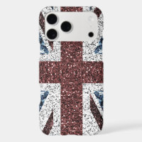 UK flag Rustic vintage sparkles glitters bling