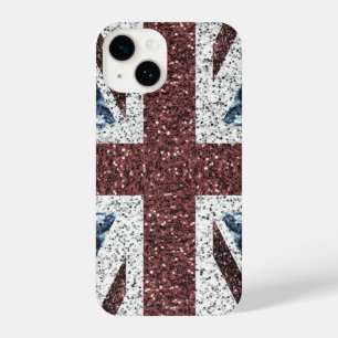 UK flag Rustic vintage sparkles glitters bling iPhone 14 Case