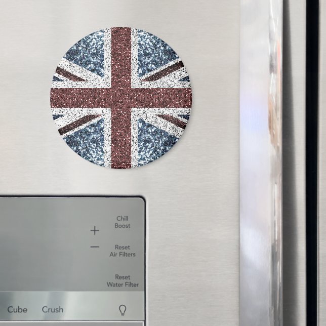 UK flag Rustic vintage sparkles glitters bling Magnet (In Situ (Fridge))