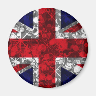 UK Flag silver London magnet