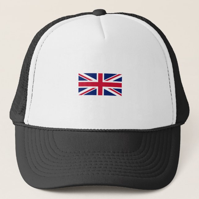 Uk Flag-United Kingdom-England-Union Jack Trucker Hat (Front)