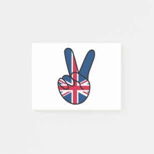 UK Flag V Sign Post-it Notes