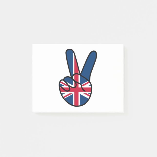 UK Flag V Sign Post-it Notes (Front)