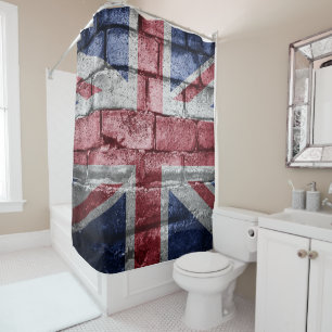 UK flag wall Shower Curtain