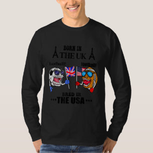 Uk Football Or Soccer Ball Uk Usa Flag Funny Face T-Shirt