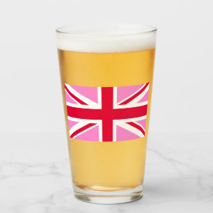 UK Gay Pride (Pink Union Jack) (Gay British Flag) Glass
