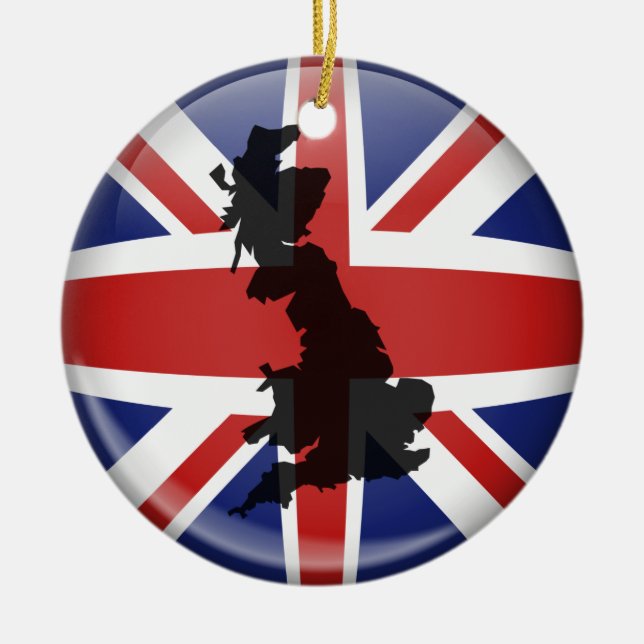 UK Globe Ceramic Tree Decoration (Front)