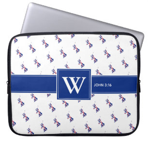 UK GREAT BRITAIN Christian Bible Monogram laptop Laptop Sleeve