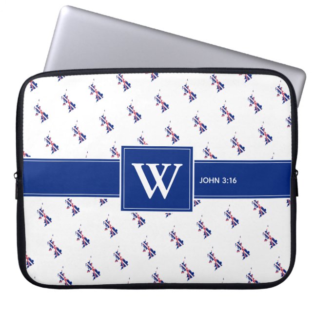UK GREAT BRITAIN Christian Bible Monogram laptop Laptop Sleeve (Front)