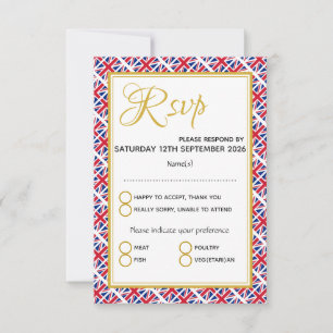 UK GREAT BRITAIN Custom Wedding RSVP Card