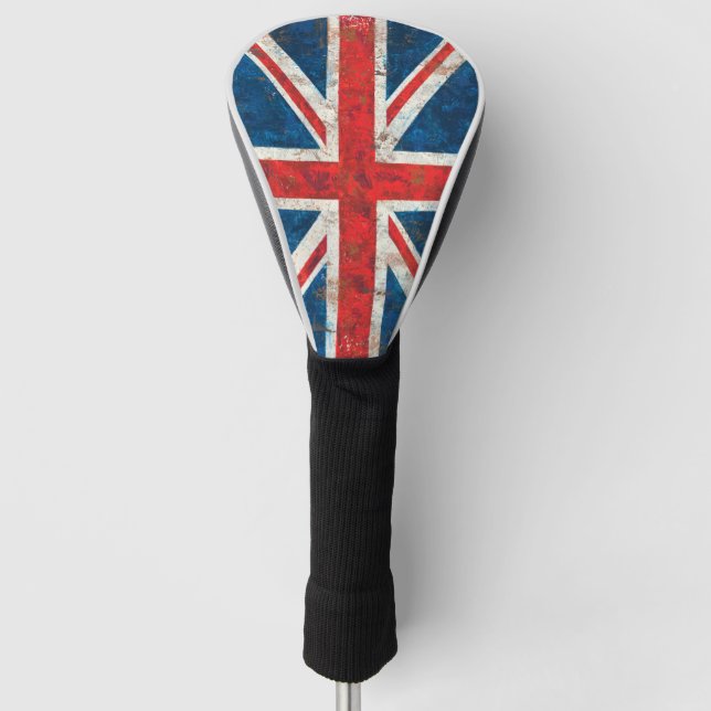 UK Great Britain Union Jack Distressed Flag Golf Head Cover (Front)