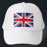 UK Great Britain Union Jack European Union Flag Trucker Hat<br><div class="desc">UK,  Great Britain,  Union Jack,  European,  Union Flag,  eu,  europe,  europa,  england,  british,  english,  nationalist,  nationalism,  patriot,  britain,  patriotism,  patriotic,  great again,  great,  britain,  union,  jack,  flag,  stars,  yes,  remain</div>
