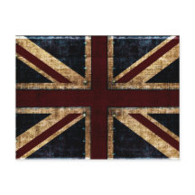 Uk grunge flag postcard