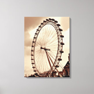 (UK) London Eye Vintage Wrapped Canvas
