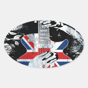 UK Music Guitar Life Oval Sticker