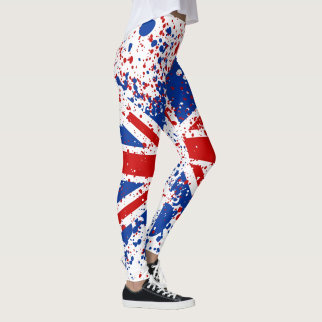 UK National Flag Splash Colours Leggings (Right)