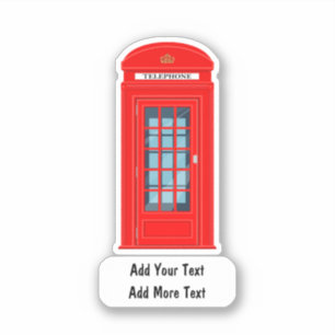 UK Novelty Phone Booth Sticker Labels