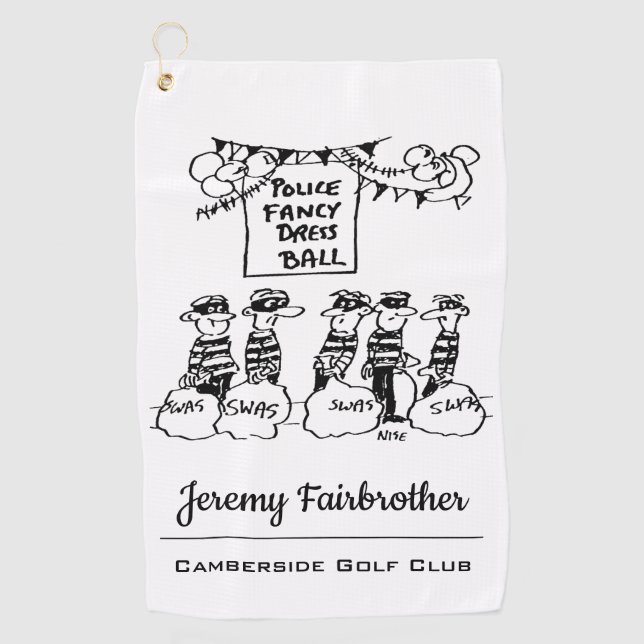 UK police fancy dress ball cartoon Golf Towel (Front)