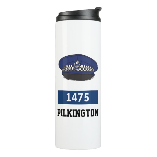 UK Police Flat Cap - Add Number & Name. Police Thermal Tumbler (Rotated Left)