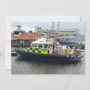 UK Police Patrol Boat, Rothesay, Isle of Bute Holiday Card