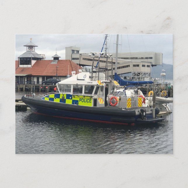 UK Police Patrol Boat, Rothesay, Isle of Bute Holiday Postcard (Front)