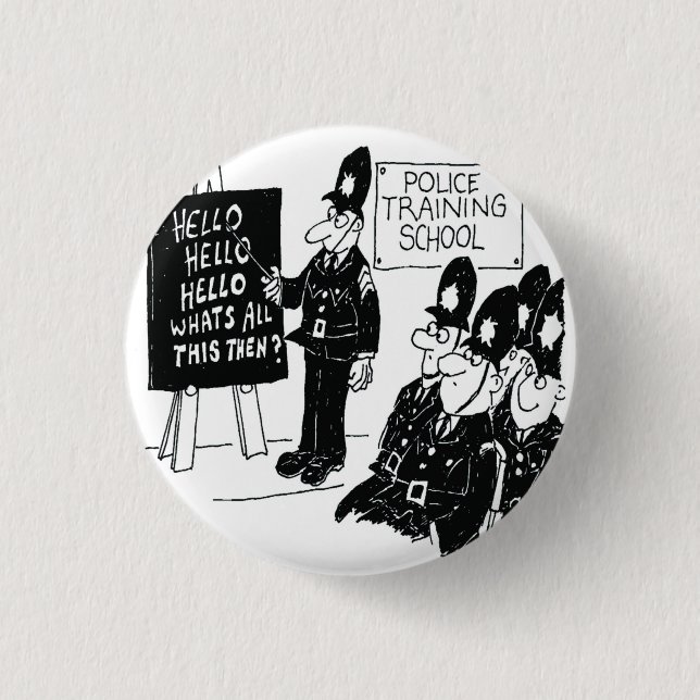 UK Police Training School Funny Cartoon 3 Cm Round Badge (Front)