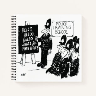 UK Police Training School Funny Cartoon Notebook