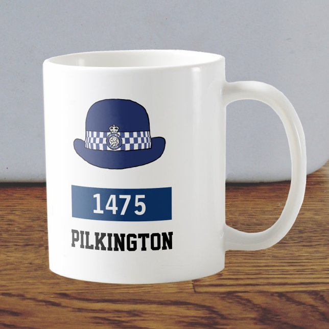 UK Police WPC Hat - Add Number & Name Coffee Mug (Creator Uploaded)