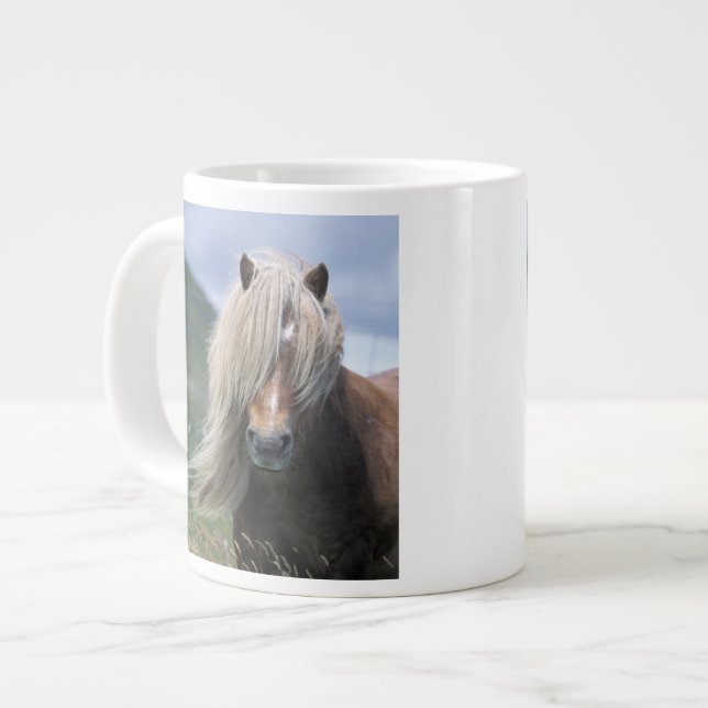 UK, Scotland, Shetland Islands, Shetland pony Large Coffee Mug (Front Left)