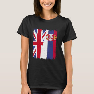 UK Serbia Half Flag Srbija British Serbian Roots T-Shirt
