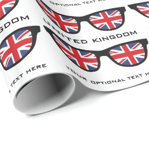 UK Shades custom text & colour wrapping paper